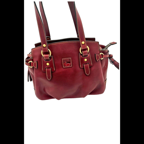 Dooney & Bourke Florentine Leather Small Winged Shopper Bordeaux
